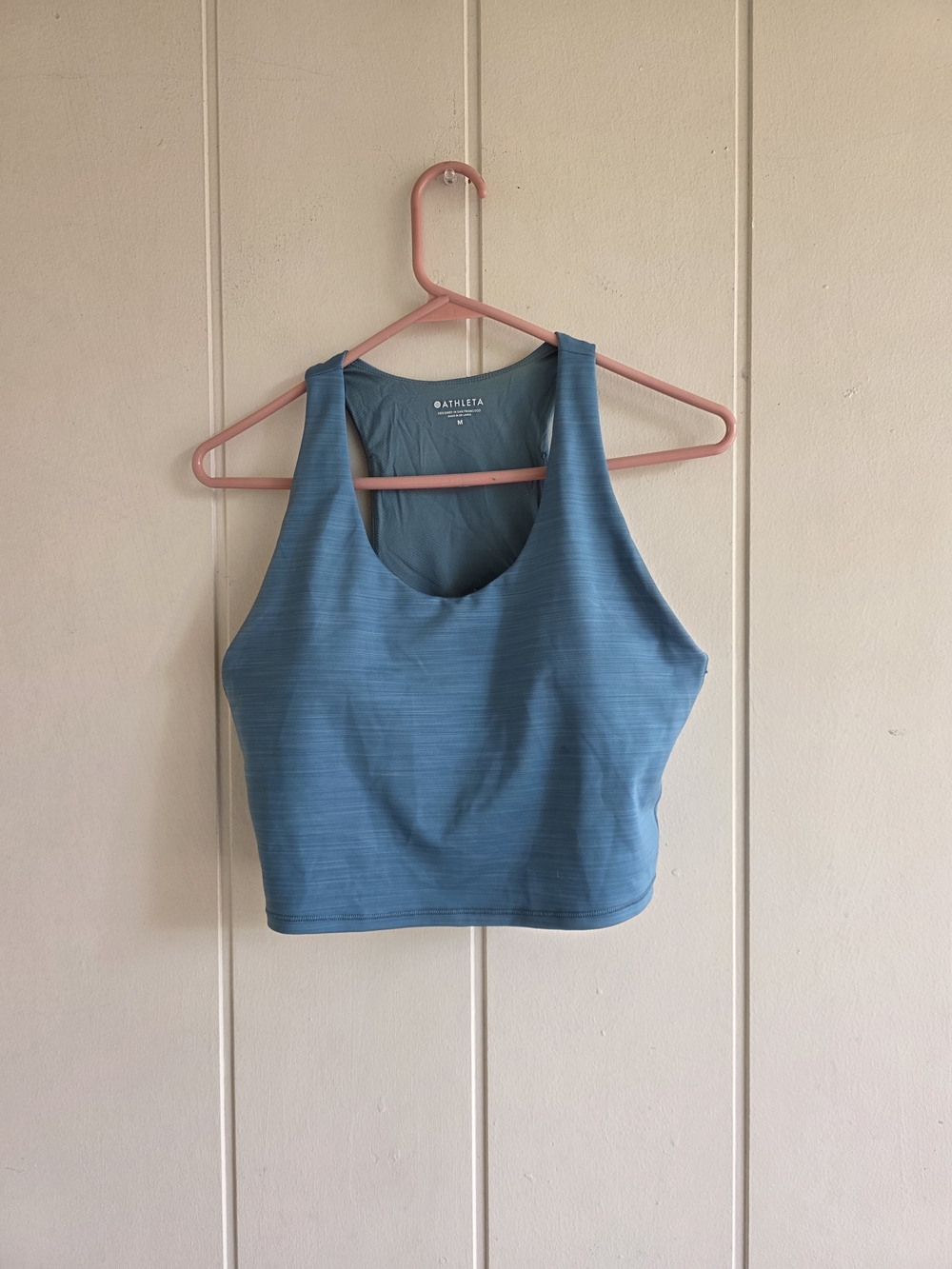 Athleta Crop Top Workout Tank Blue Space Dye Medium Sports Bra
